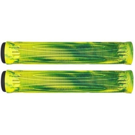 AO Swirl Pro Scooter Grips (Green/Yellow)