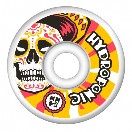 Hydroponic Mexican Skull 2.0 Skateboard wheels (White/Orange)
