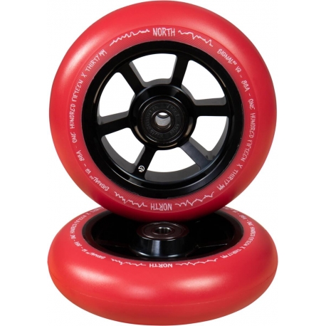 110MM North Signal V2 Pro Wheels 2-Pack (Black/Red Pu)