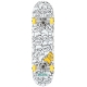 Meow Sticker Pile Skateboard (8" – White)