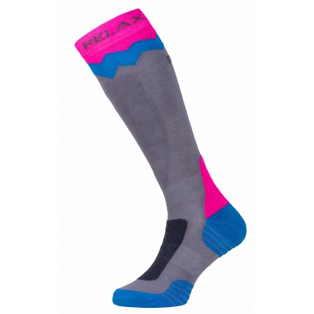 Slidinėjimo kojinės Relax MOUNTAIN Grey/Pink/Blue